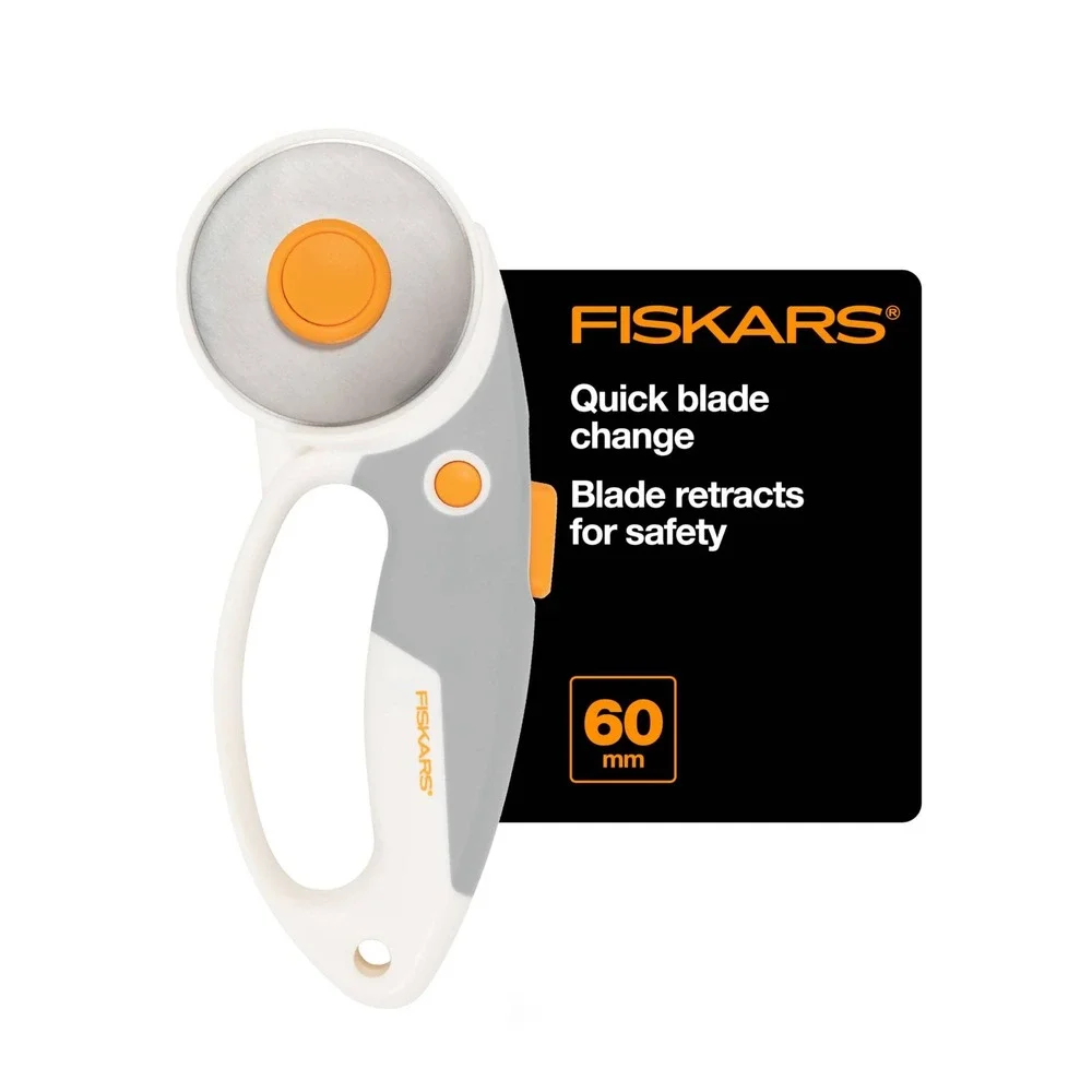 Fiskars 60mm Loop Rotary Cutter Titanium Blade Quick Change Safety Retract